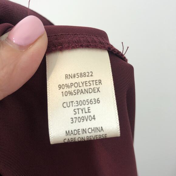 Max Studio London NWT Women's Wide Leg Velour Mid Rise Trousers in Wine Size XL - Picture 9 of 9